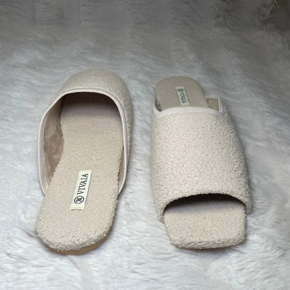 VIVAIA Square-Toe Fluffy Slides EU 41 / US 9.5 - Picture 6 of 10